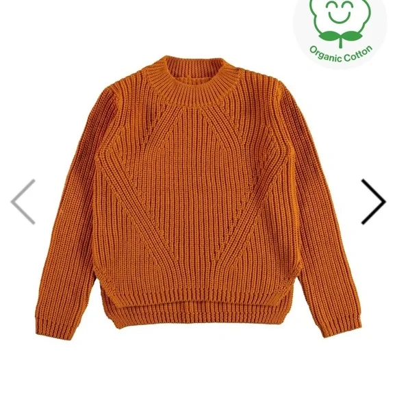 Molo Kids' Organic Cotton Sweater - Autumn brown  Euro 110/116 U.S. 5 to 6 years - Picture 2 of 6